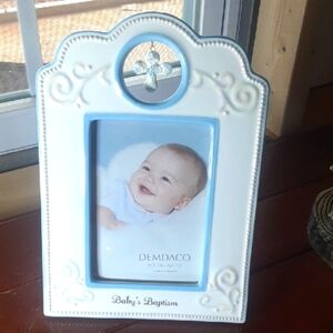 DEMDACO Blue and White Baby's Baptism Frame
